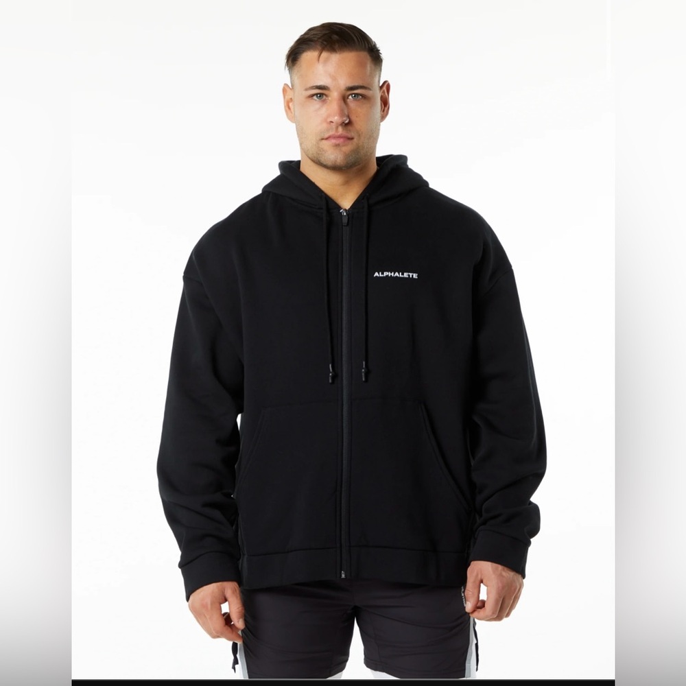 Alphalete Classic Zip Hoodie Black Size Medium